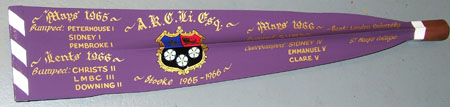 A pencil oar for a historic crew winning in the Cambridge May and Lent Bumps over two years